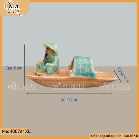 Tiểu cảnh thuyền câu nhỏ 2 mẫu trang trí hòn non bộ, bể cá