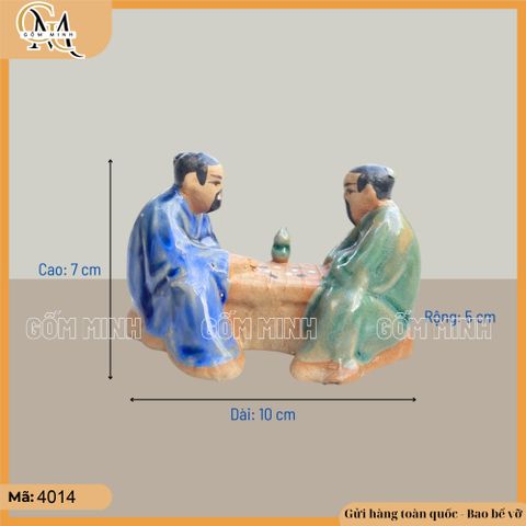 Tiểu cảnh cờ bệt nhỏ gốm Bát Tràng trang trí bonsai, non bộ, thác nước, decor bàn trà