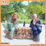 Tiểu cảnh 2 ông lão đánh cờ 2 kích thước gốm Bát Tràng