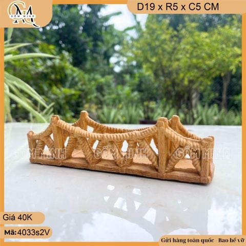 Tiểu cảnh cầu dây gốm Bát Tràng 2 kích thước trang trí non bộ