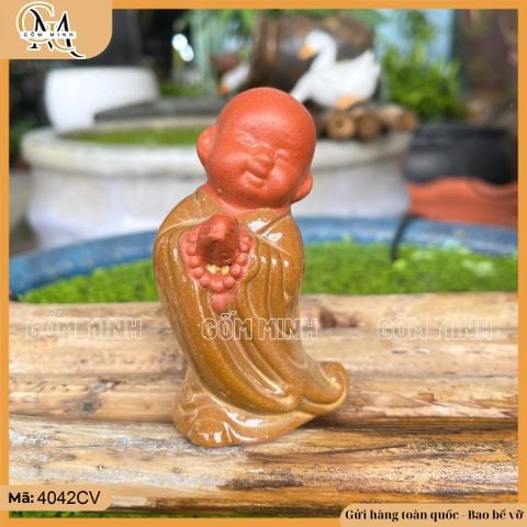 Tiểu cảnh chú tiểu nhỏ gốm Bát Tràng nhiều mẫu