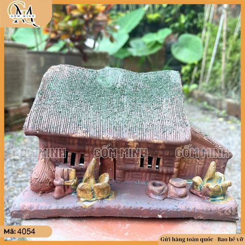 Mô hình nhà gốm mái phủ rêu nhiều mẫu trang trí bonsai, trang trí mô hình tiểu cảnh làng quê
