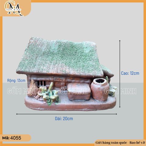 Mô hình nhà gốm mái phủ rêu nhiều mẫu trang trí bonsai, trang trí mô hình tiểu cảnh làng quê