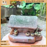 Mô hình nhà gốm mái phủ rêu nhiều mẫu trang trí bonsai, trang trí mô hình tiểu cảnh làng quê