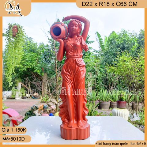 Tượng cô gái đổ nước đứng H70cm