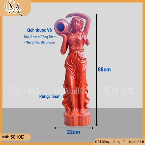 Tượng cô gái đổ nước đứng H70cm