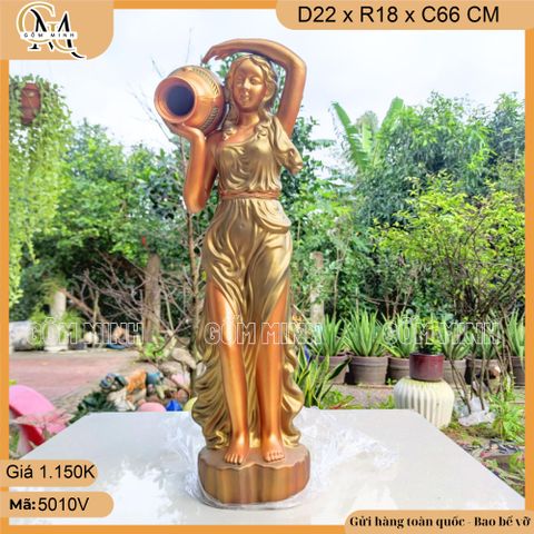 Tượng cô gái đổ nước đứng H70cm