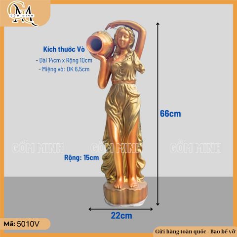 Tượng cô gái đổ nước đứng H70cm