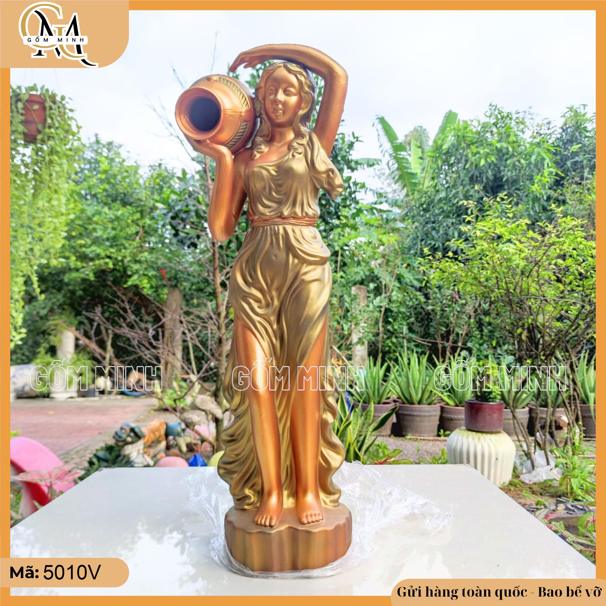 Tượng cô gái đổ nước đứng H66cm