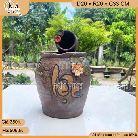 Chum lu thác nước gốm cao 33cm, 37cm (Kiểu ngẫu nhiên) - Tạo nét bình yên cho không gian sống