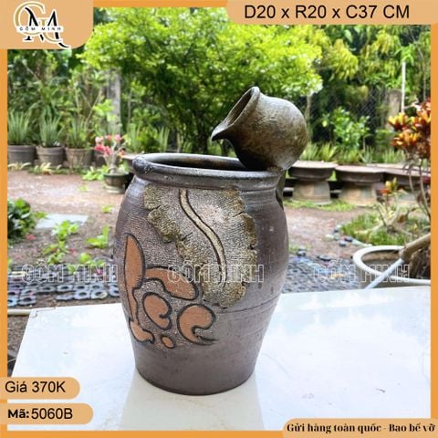 Chum lu thác nước gốm cao 33cm, 37cm (Kiểu ngẫu nhiên) - Tạo nét bình yên cho không gian sống