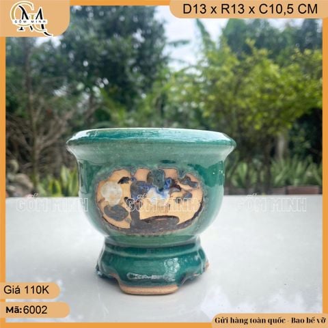 Chậu tròn ly mini 13cm, chậu bonsai mini, chậu giả cổ mini men cao cấp gốm Hoàng