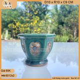 Chậu lục giác ly mini 2 kích thước, chậu bonsai mini giả cổ gốm Hoàng