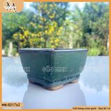 Chậu vuông trơn mini, chậu giả cổ mini gốm Hoàng, chậu bonsai mini
