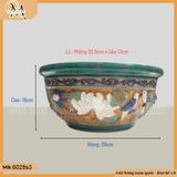Chậu bonsai tròn chim bông giả cổ lớn 39cm, chậu bonsai giả cổ hình tròn, chậu bonsai họa tiết đẹp