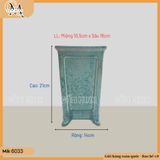 Chậu bonsai hình ống trơn cao 21cm, chậu bonsai ống trơn men giả cổ cao cấp, cốt dày