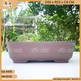 Chậu chữ nhật trơn dài 30cm, chậu gốm đất đen trồng cây làm mát rễ, chậu bonsai hình chữ nhật