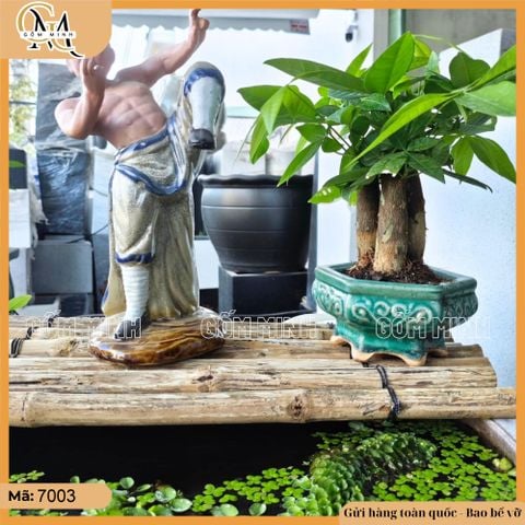 Tượng võ sư ghép cây bonsai bằng gốm sứ nhiều mẫu
