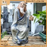 Tượng lão mai ngồi cao 34cm ghép cây bonsai không gậy (mẫu mới)