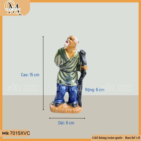 Tượng lão mai cao 15cm decor cây xanh, bàn trà