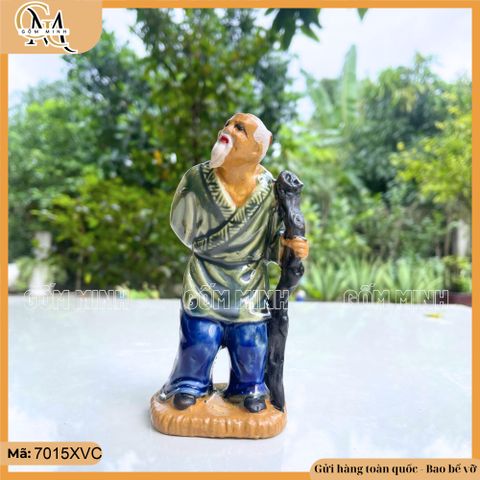 Tượng lão mai cao 15cm decor cây xanh, bàn trà