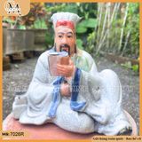 Tượng Khổng Minh ngồi đọc sách men rạn Bát Tràng (mẫu 2)