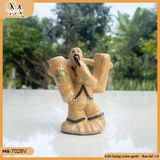 Tiểu cảnh ông gánh củi mini 2 mẫu gốm bát tràng trang trí non bộ, thác nước