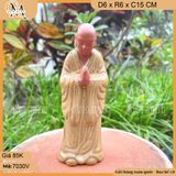 Tượng Sư bái Phật gốm Bát Tràng cao 15cm