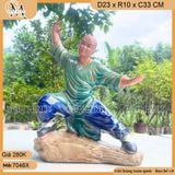 Tượng Hoàng Phi Hồng đánh võ cao 33cm, tượng võ sư, tượng võ thuật, tượng ghép cây bonsai dáng võ