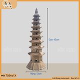 Tiểu cảnh gốm Tháp chùa lớn cao 25cm, 30cm, 42cm trang trí non bộ, bonsai sân vườn