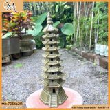 Tiểu cảnh gốm Tháp chùa lớn cao 25cm, 30cm, 42cm trang trí non bộ, bonsai sân vườn