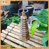 Tiểu cảnh gốm Tháp chùa lớn cao 25cm, 30cm, 42cm trang trí non bộ, bonsai sân vườn