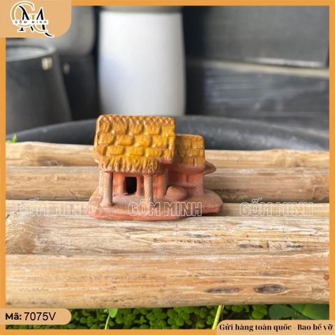 Tiểu cảnh nhà lá mini gốm Bát Tràng nhiều mẫu trang trí non bộ, thác nước