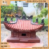 Mô hình chùa 1 mái dài 18cm, mô hình chùa bằng gốm đất đỏ trang trí bonsai, hòn non bộ