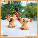 Tiểu cảnh cặp gà gốm Bát Tràng hai kích thước trang trí nhà cửa