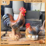 Tiểu cảnh cặp gà gốm Bát Tràng hai kích thước trang trí nhà cửa