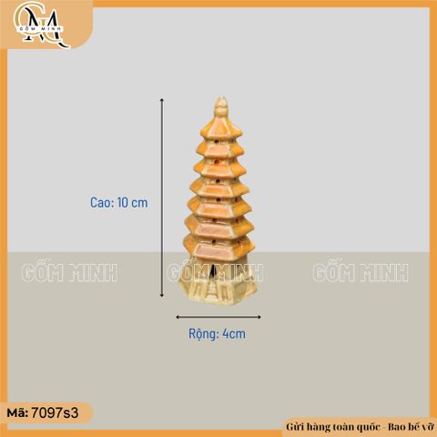 Tiểu cảnh Tháp gốm Bát Tràng nhiều kích thước trang trí bonsai, hòn non bộ
