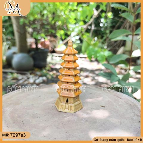 Tiểu cảnh Tháp gốm Bát Tràng nhiều kích thước trang trí bonsai, hòn non bộ