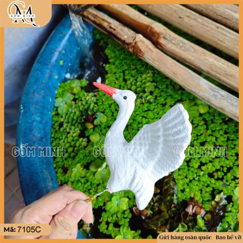 Tiểu cảnh cò túm mini gốm Bát Tràng nhiều mẫu trang trí hòn non bộ, thác nước, bể cá