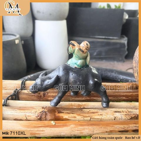 Tiểu cảnh chăn trâu thổi sáo nhiều mẫu gốm Bát Tràng trang trí sân vườn