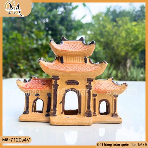 Tiểu cảnh Cổng tam quan gốm Bát Tràng nhiều kích thước