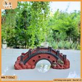 Tiểu cảnh Cầu Kiều men đỏ 2 mẫu dài 20cm, cầu trang trí hòn non bộ, phụ kiện hòn non bộ