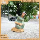 Tượng cô gái ngồi nhỏ trang trí tiểu cảnh, decor bàn trà, kệ sách