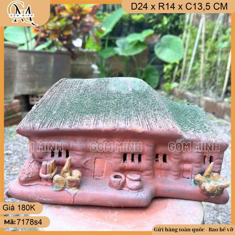 Mô hình nhà gốm mái phủ rêu nhiều mẫu trang trí bonsai, trang trí mô hình tiểu cảnh làng quê