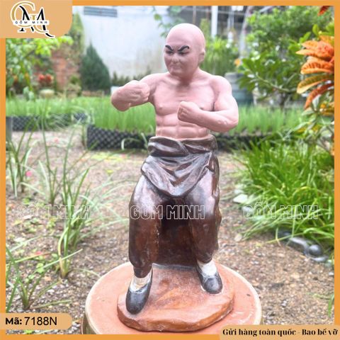 Tượng võ sư ghép cây bonsai bằng gốm sứ nhiều mẫu
