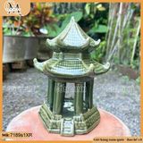Tiểu cảnh Lầu lục lăng, mô hình tháp, lầu lục giác cao 17cm phụ kiện trang trí hòn non bộ