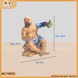 Tượng Trương Phi thưởng tửu gốm Bát Tràng cao 10cm trang trí bosai, decor bàn trà