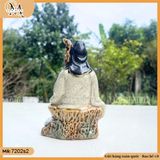 Tượng Tô Vũ chăn dê cao 14cm gốm Bát Tràng, tượng gốm decor, trang trí bonsai, trang trí sân vườn