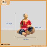 Tượng Tiều Phu cao 10-13cm, tượng gốm trang trí chậu cây bonsai, tượng trang trí sân vườn