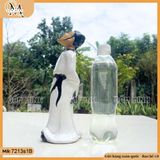 Tượng Lý Bạch cao 26cm, tượng Lý Bạch ngắm trăng gốm Bát Tràng trang trí chậu cây bonsai